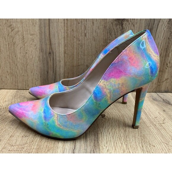 Michael Ry leigh Patent Leather Pointed Toe Stiletto Heels Size 9M Multicolored - Picture 3 of 16